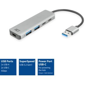ACT Connectivity ACT AC6125 3.0 USB-A USB-hub, productafbeelding 4