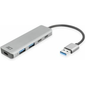 ACT AC6125 3.0 USB-A USB-hub (Aluminium)