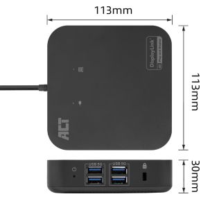 ACT Connectivity ACT AC7150 DisplayLink USB-C Dockingstation, productafbeelding 3