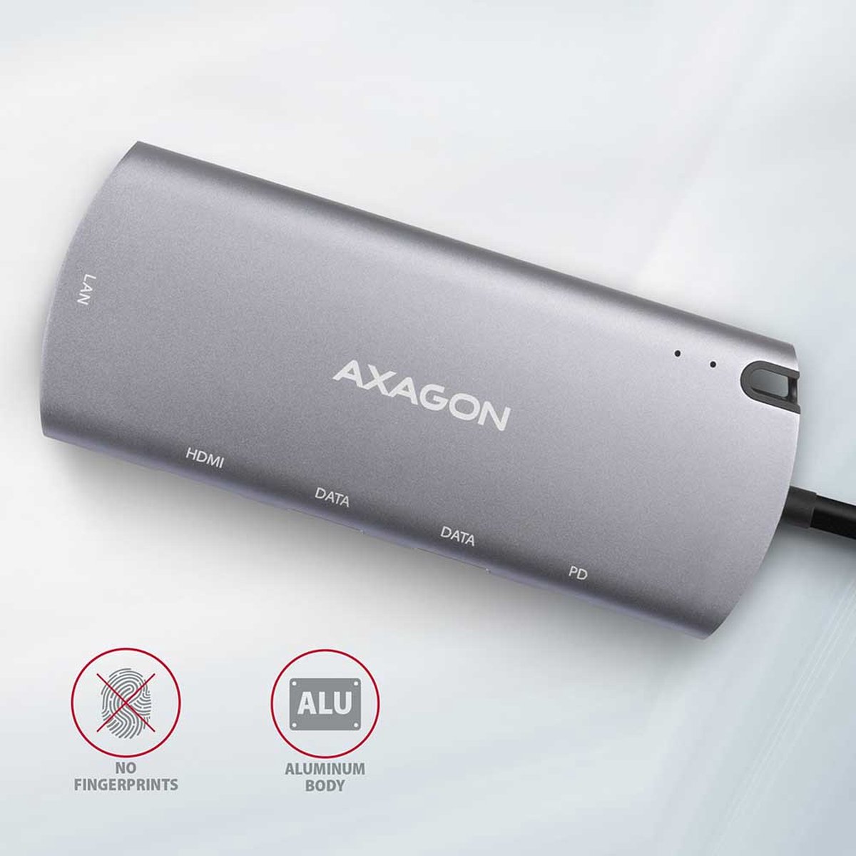 Axagon hmc 6m2 laptop dock poortrepli 2 orig - Axagon Hmc-6M2 Laptop Dock USB-C Dockingstation (grijs)