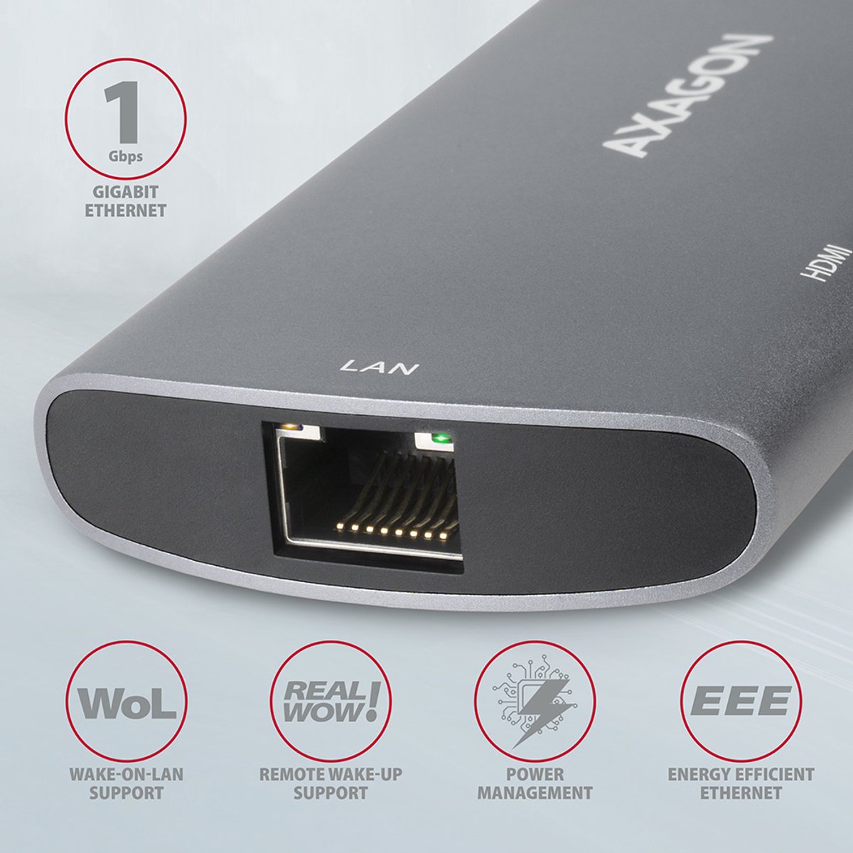 Axagon hmc 6m2 laptop dock poortrepli 3 orig - Axagon Hmc-6M2 Laptop Dock USB-C Dockingstation (grijs)