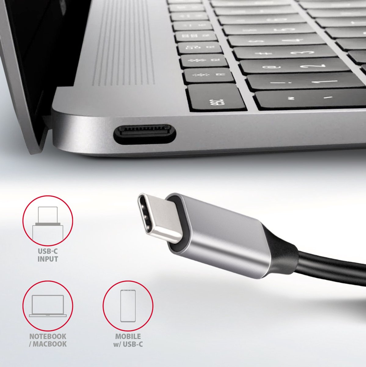 Axagon hmc hcr3a usb hub usb a 3 orig - AXAGON Hmc-Hcr3A USB-C USB-hub (grijs)