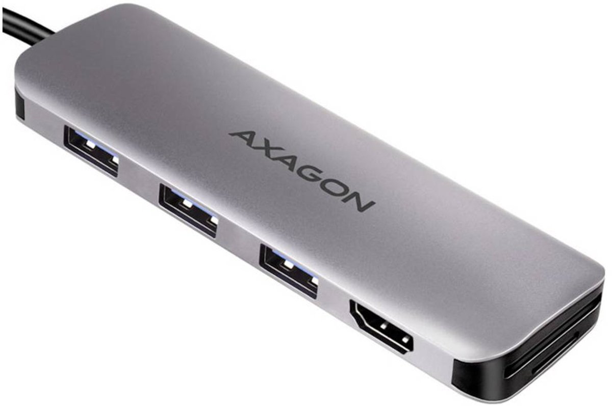 Axagon hmc hcr3a usb hub usb a 8 orig - AXAGON Hmc-Hcr3A USB-C USB-hub (grijs)