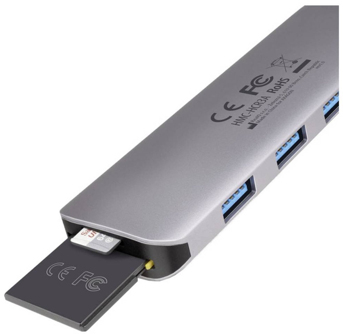 Axagon hmc hcr3a usb hub usb a 9 orig - AXAGON Hmc-Hcr3A USB-C USB-hub (grijs)