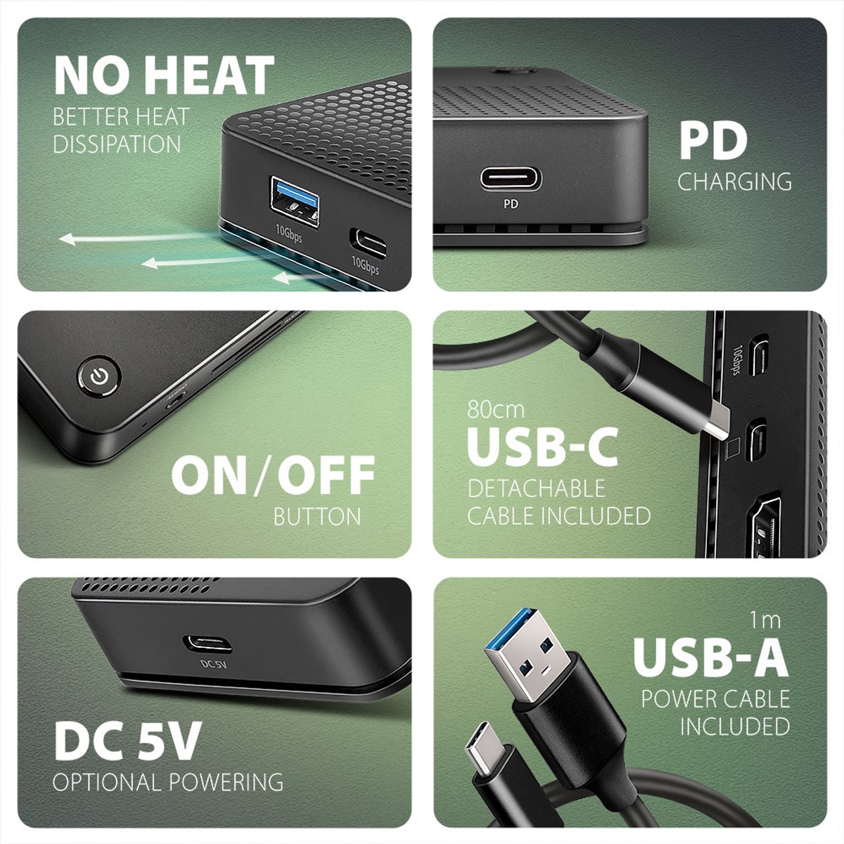 Axagon hmc u4 laptop dock poortreplic 2 orig - Axagon Hmc-U4 Laptop Dock USB4 Dockingstation (zwart)
