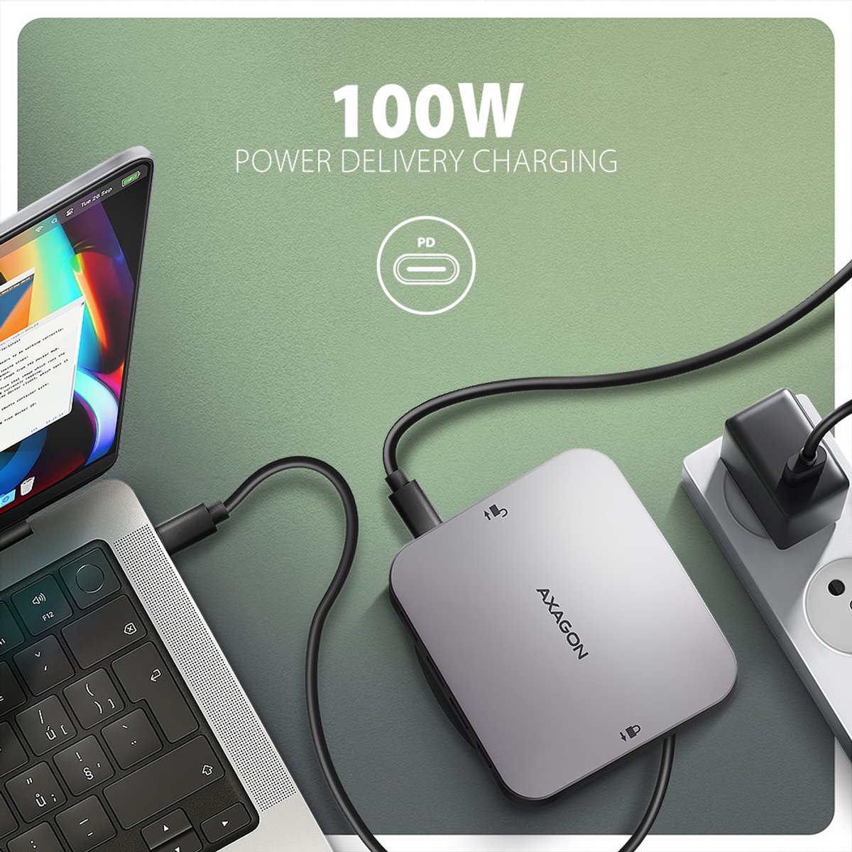 Axagon hmc ufo usb c hub m 3 orig - Axagon Hmc-Ufo Hub M.2 Sata/Nvme 1 Gbit/S USB-C Dockingstation (zwart)