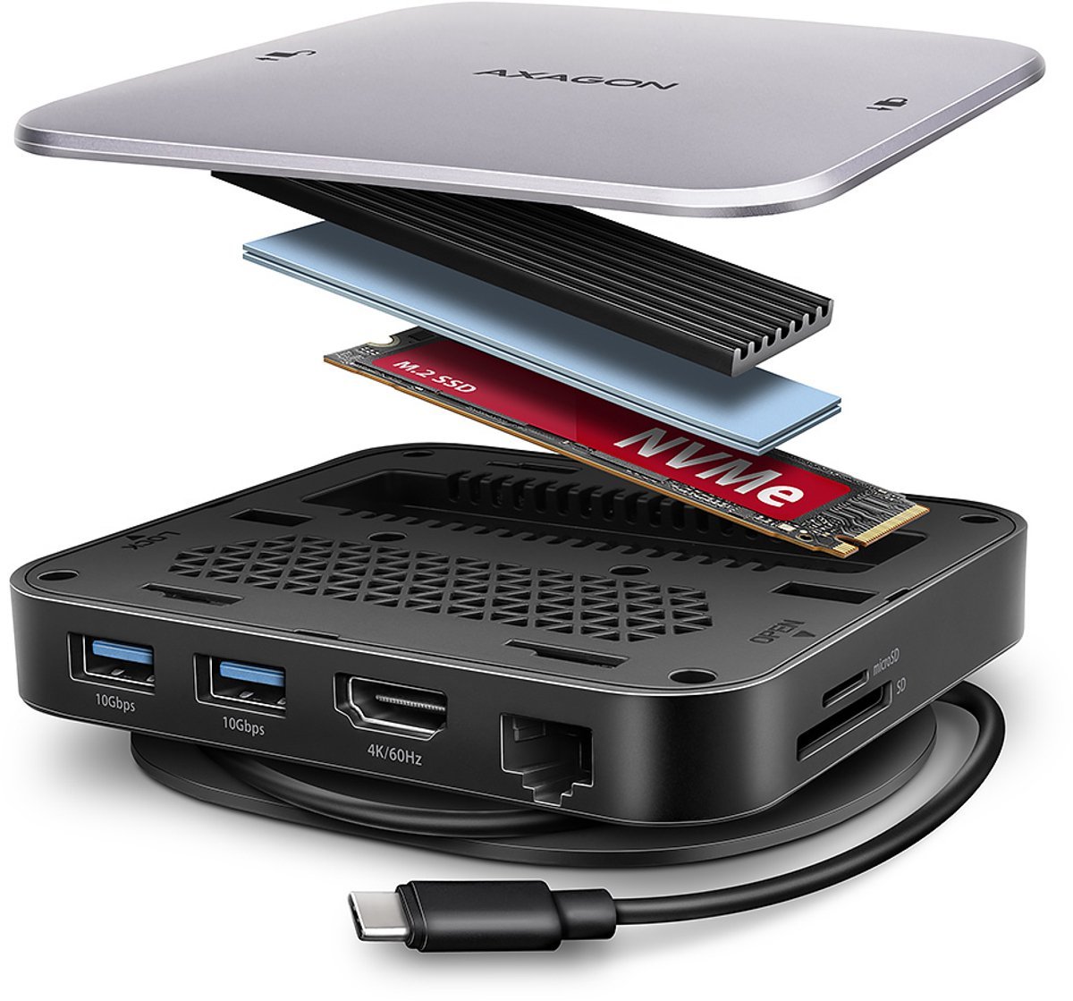 Axagon hmc ufo usb c hub m