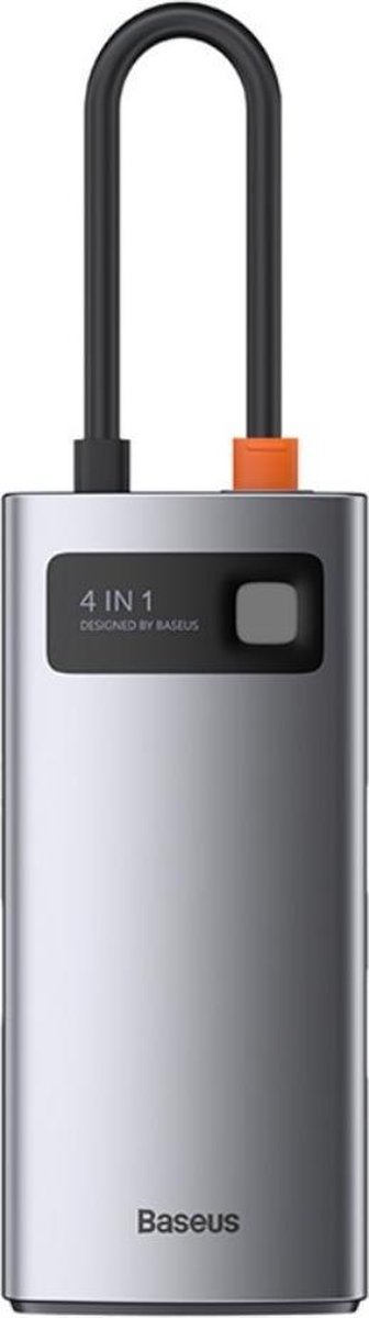 Baseus 4 in 1 usb c hub 7 orig - Baseus 4 In 1 Hub 2 USB-A HDMI USB-C Dockingstation (grijs)