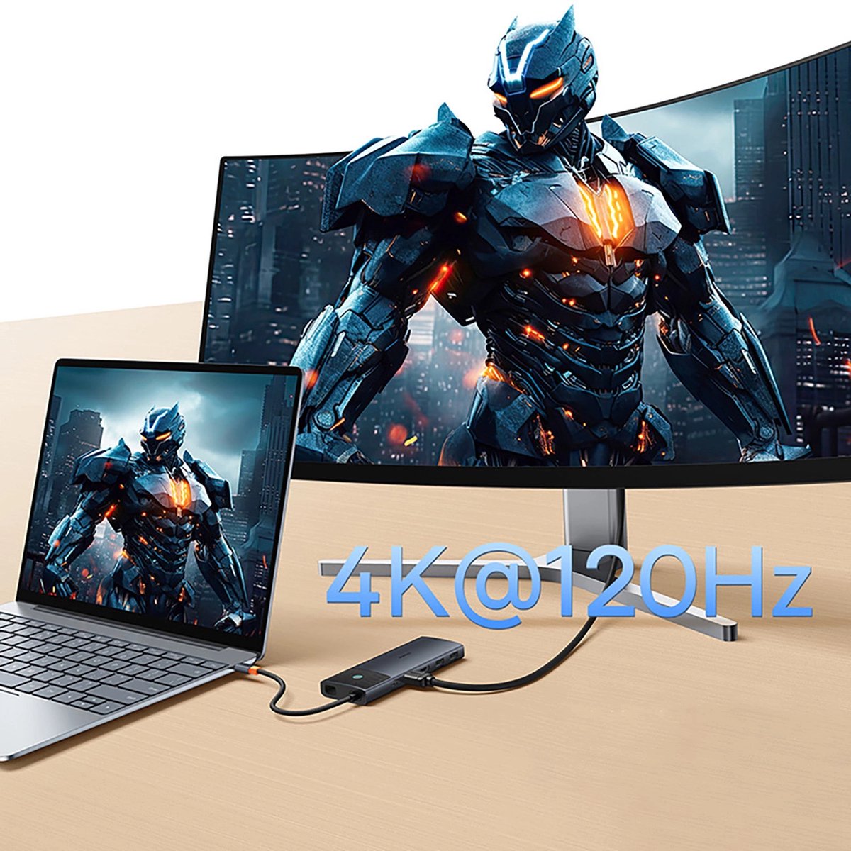 Baseus hub usb c metal gleam ii 7 orig - Baseus Hub Metal Gleam II 10-In-1 Voor Laptops En USB-C Dockingstation
