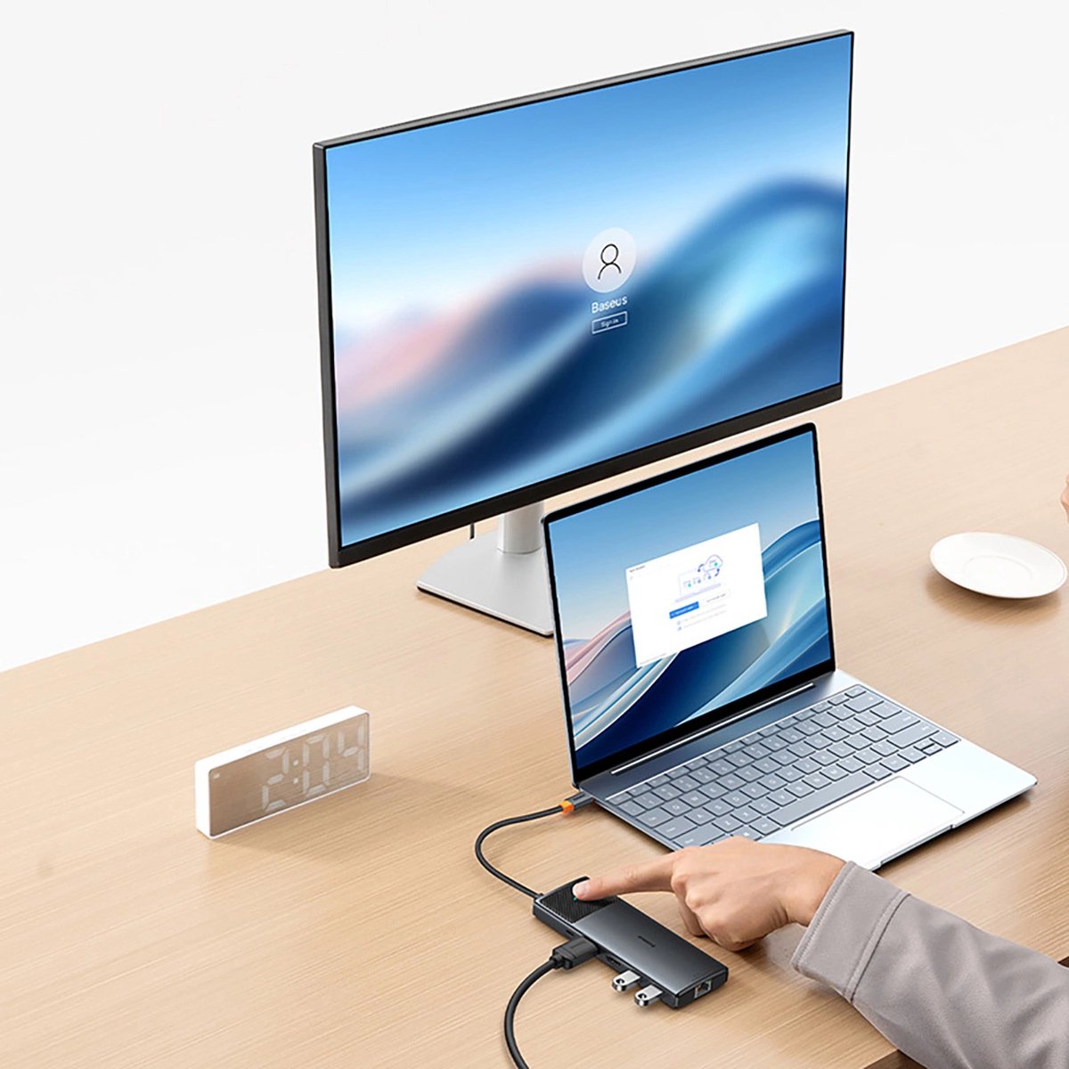 Baseus hub usb c metal gleam ii 8 orig - Baseus Hub Metal Gleam II 10-In-1 Voor Laptops En USB-C Dockingstation