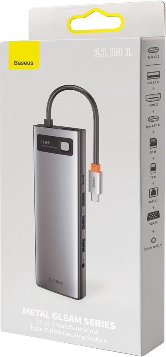 Baseus metal gleam 11in1 multifunctio 4 orig - Baseus USB-C Dockingstation