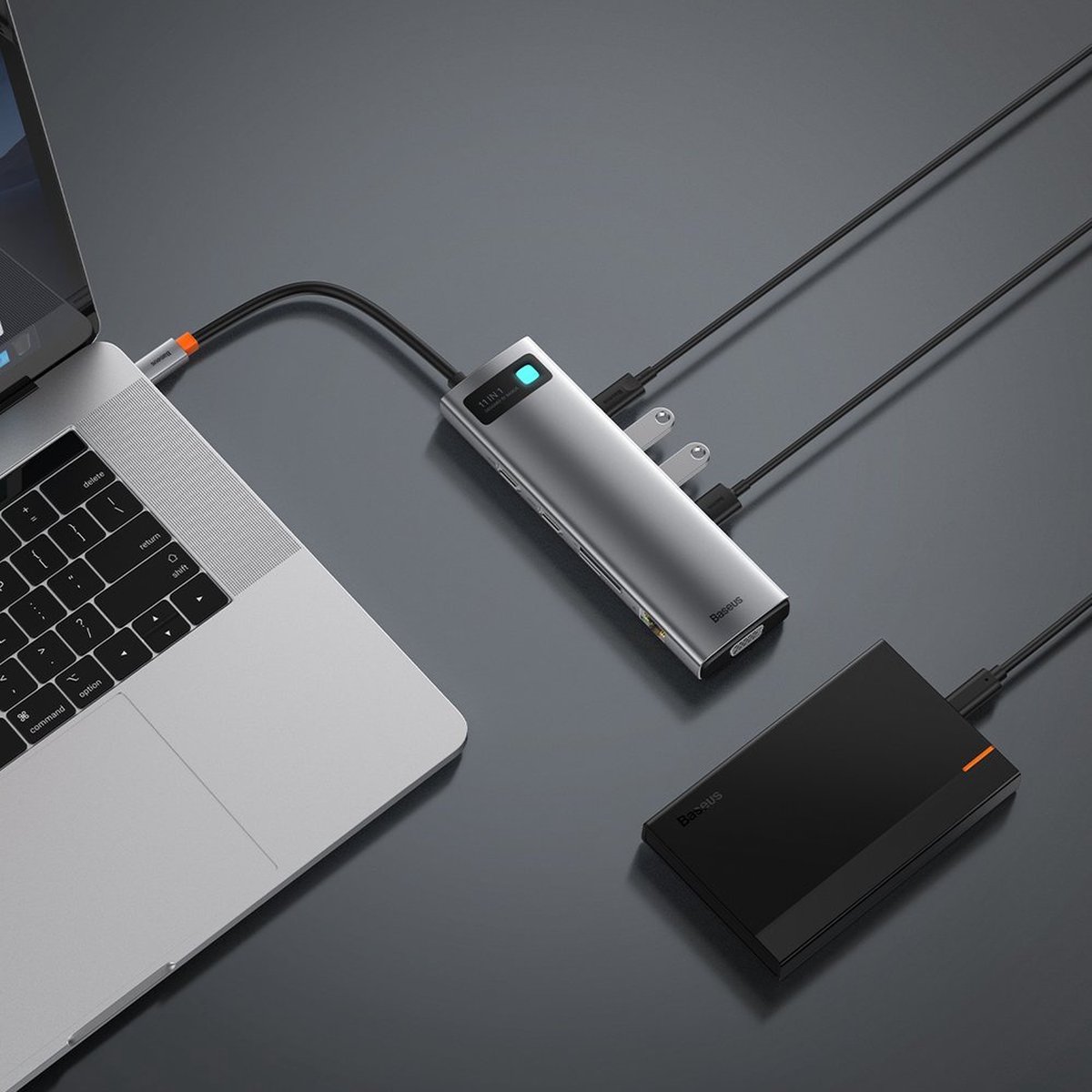 Baseus metal gleam 11in1 multifunctio 8 orig - Baseus USB-C Dockingstation