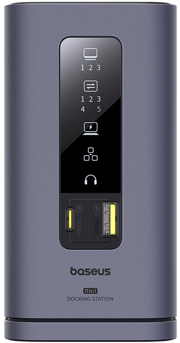 Baseus spacemate serie laptop docking 2 orig - Baseus Spacemate Serie USB-C Dockingstation (grijs)