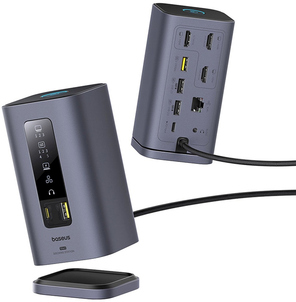 Baseus spacemate serie laptop docking 4 orig - Baseus Spacemate Serie USB-C Dockingstation (grijs)