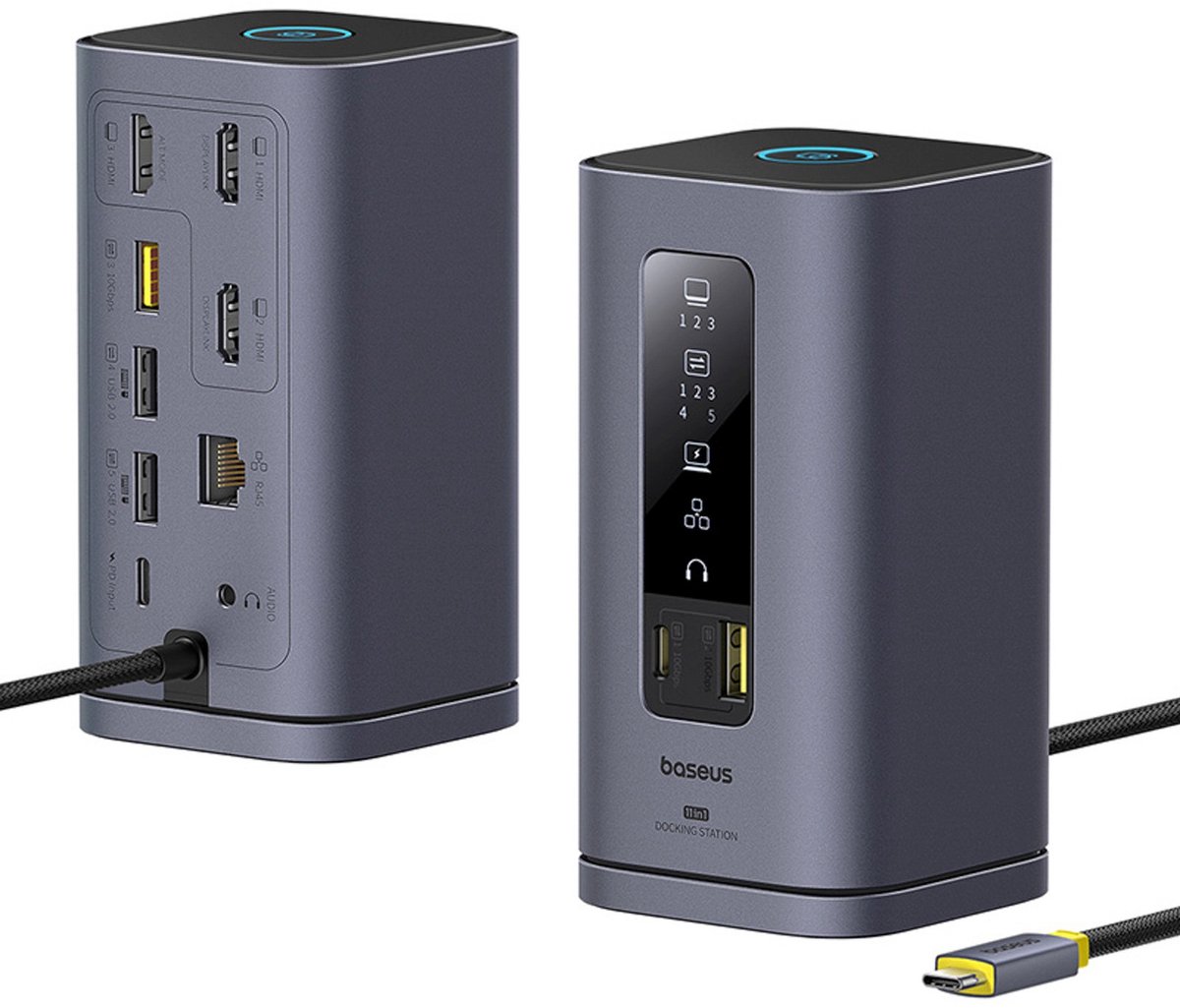 Baseus spacemate serie laptop docking 6 orig - Baseus Spacemate Serie USB-C Dockingstation (grijs)