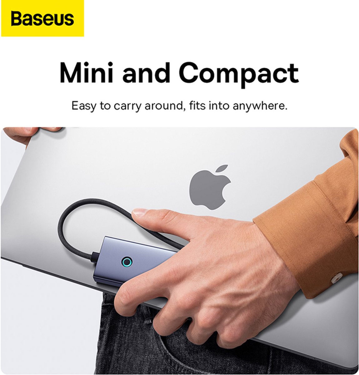 Baseus ultrajoy 5 in 1 usb grey 6883463 2 orig - Baseus Ultrajoy 5-Poorts Hub Voor USB-C Dockingstation (grijs)