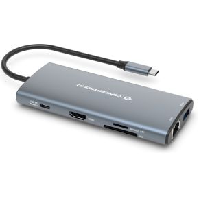 Conceptronic donn06g laptop dock poortrepli 3 orig - Conceptronic Donn06G Laptop Dock USB-C Dockingstation (grijs)