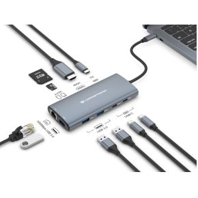 Conceptronic donn06g laptop dock poortrepli 4 orig - Conceptronic Donn06G Laptop Dock USB-C Dockingstation (grijs)