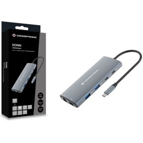 Conceptronic donn06g laptop dock poortrepli 5 orig - Conceptronic Donn06G Laptop Dock USB-C Dockingstation (grijs)