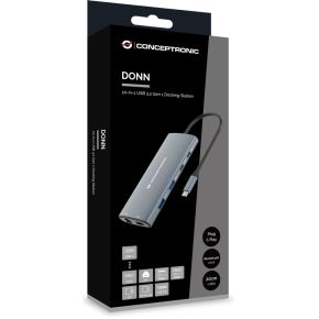 Conceptronic donn06g laptop dock poortrepli 6 orig - Conceptronic Donn06G Laptop Dock USB-C Dockingstation (grijs)