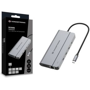 Conceptronic donn34g laptop dock poortrepli 2 orig - Conceptronic DONN34G USB-C Dockingstation (grijs)