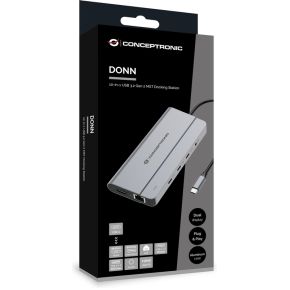 Conceptronic donn34g laptop dock poortrepli 3 orig - Conceptronic DONN34G USB-C Dockingstation (grijs)