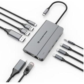 Conceptronic donn34g laptop dock poortrepli 4 orig - Conceptronic DONN34G USB-C Dockingstation (grijs)