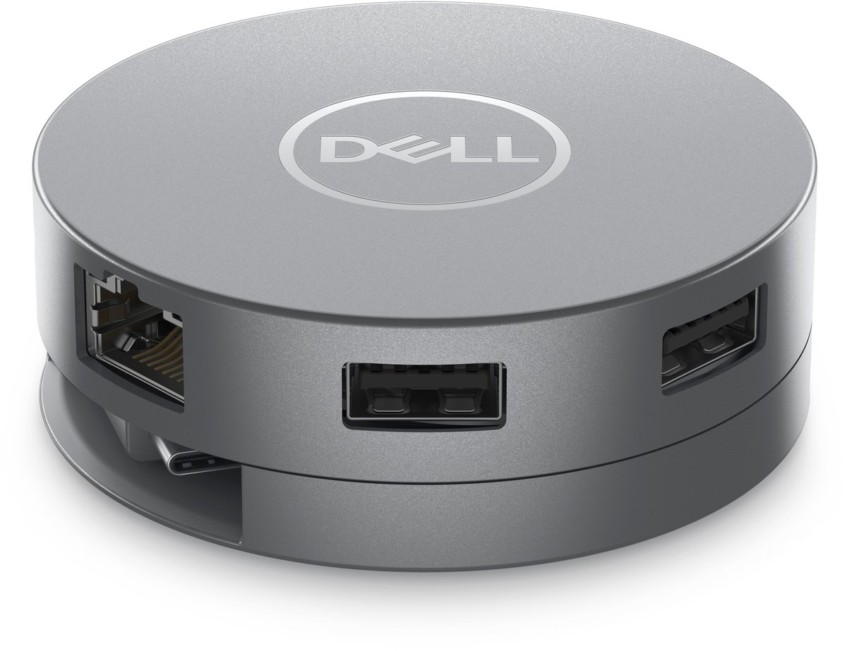 Dell 6 in 1 multiport adapter da305 3 orig - Dell 6-In-1 Multiport Adapter Da305 USB-C Dockingstation (zilver)