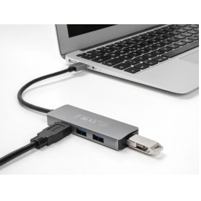 Delock 63171 4 poorts usb 5 gbps 2 orig - DeLock 63171 USB-A USB-hub (grijs)