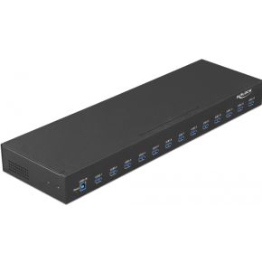 Delock 64039 19 industriehub 13 x usb 4 orig - DeLock 64039 USB-A USB-hub (zwart)