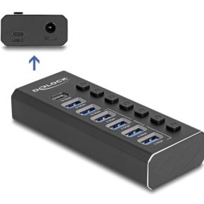 Delock 64326 interface hub usb 3 2 2 orig - DeLock 64326 USB-C USB-hub (zwart)