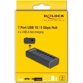 Delock 64326 interface hub usb 3 2 4 orig - DeLock 64326 USB-C USB-hub (zwart)