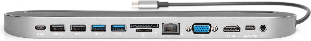 Digitus da 70888 usb c mini dockingsta 2 orig - Digitus Da-70888 Mini-Dockingstation USB-C Dockingstation (zwart)