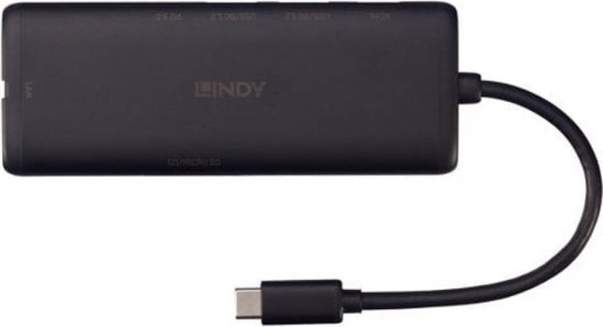 Dockstation lindy 43358 black 3 orig - Lindy 43358 USB-C Dockingstation (zwart)