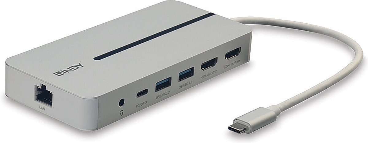 Dockstation lindy 43360 grey 4 orig - Lindy 43360 USB-C Dockingstation