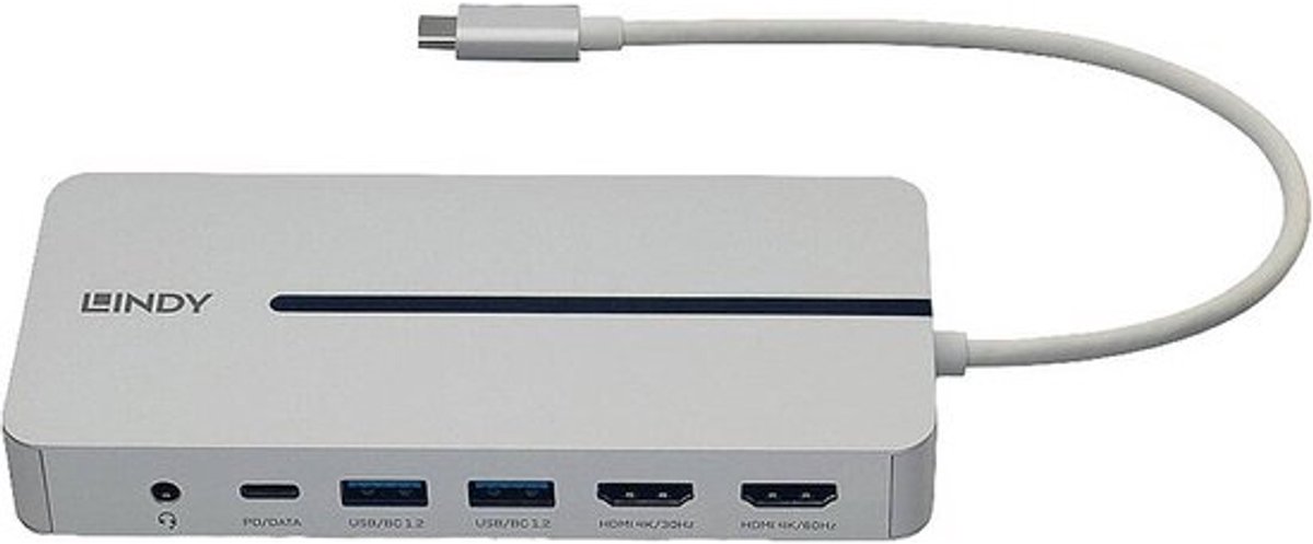 Dockstation lindy 43360 grey 6 orig - Lindy 43360 USB-C Dockingstation