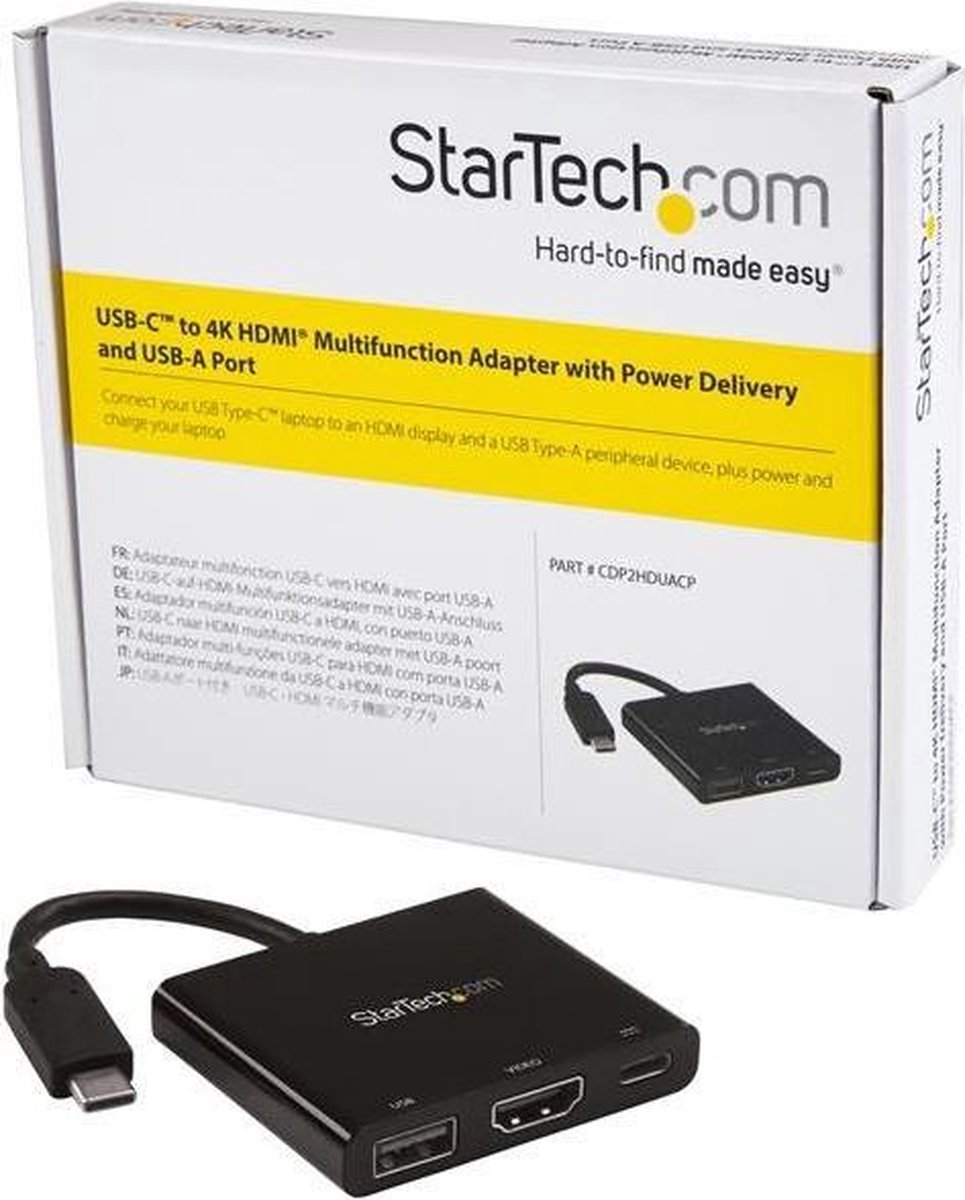 Dockstation startech cdp2hduacp black 5 orig - StarTech.com Cdp2Hduacp USB-C Dockingstation (zwart)