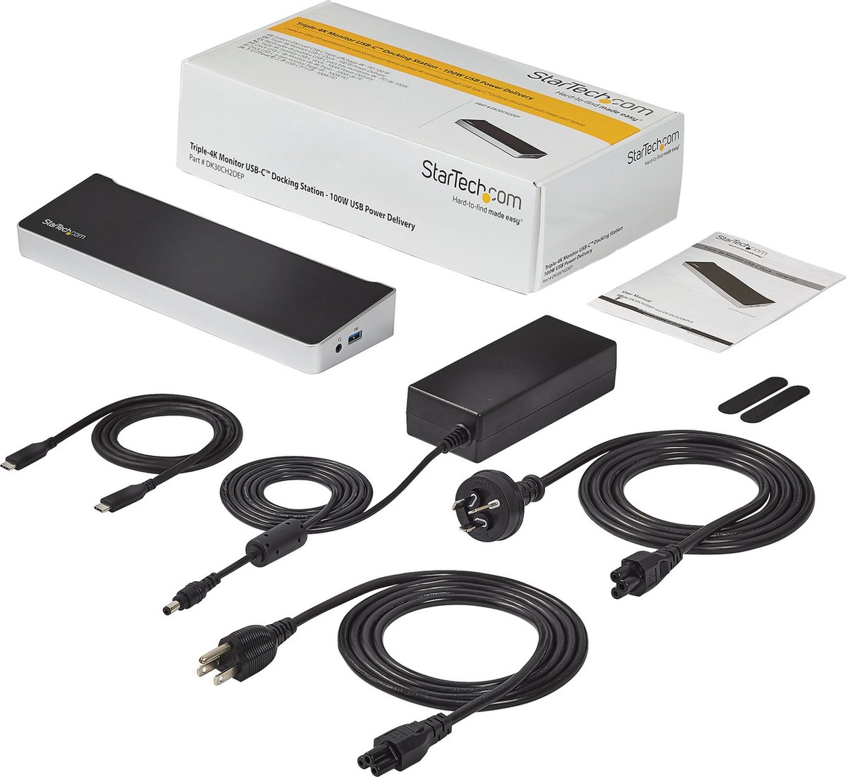Dockstation startech dk30ch2depue black 7 orig - StarTech.com Dk30Ch2Depue USB-C Dockingstation (zwart)