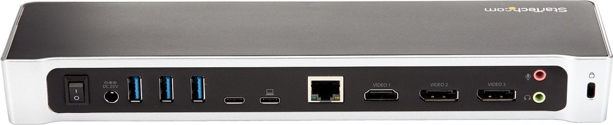 Dockstation startech dk30ch2dppdu black 3 orig - StarTech.com Dk30Ch2Dppdu USB-C Dockingstation (zwart)