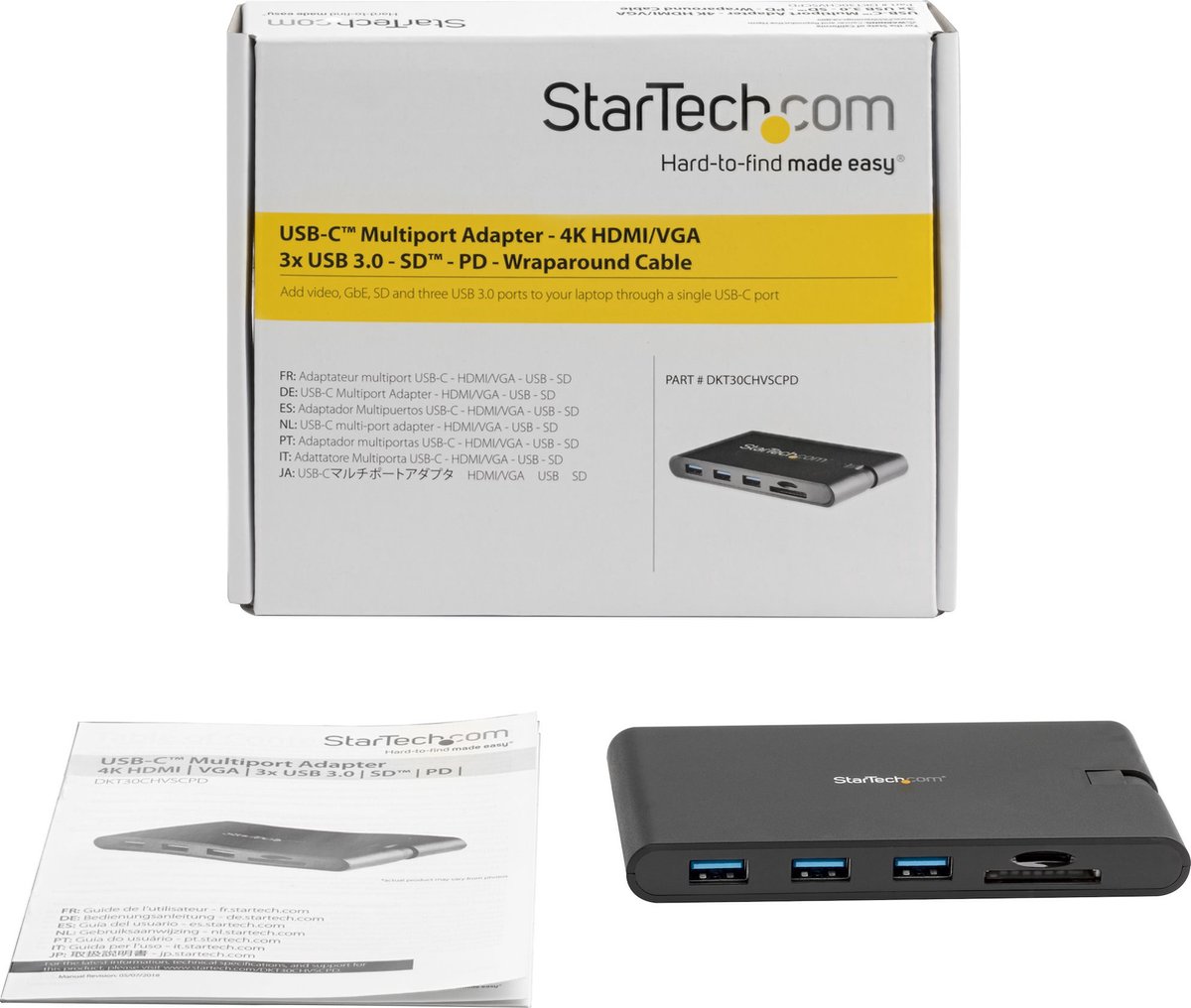 Dockstation startech dkt30chvscpd black 88 2 orig - StarTech.com Dkt30Chvscpd Black 88 G USB-C Dockingstation