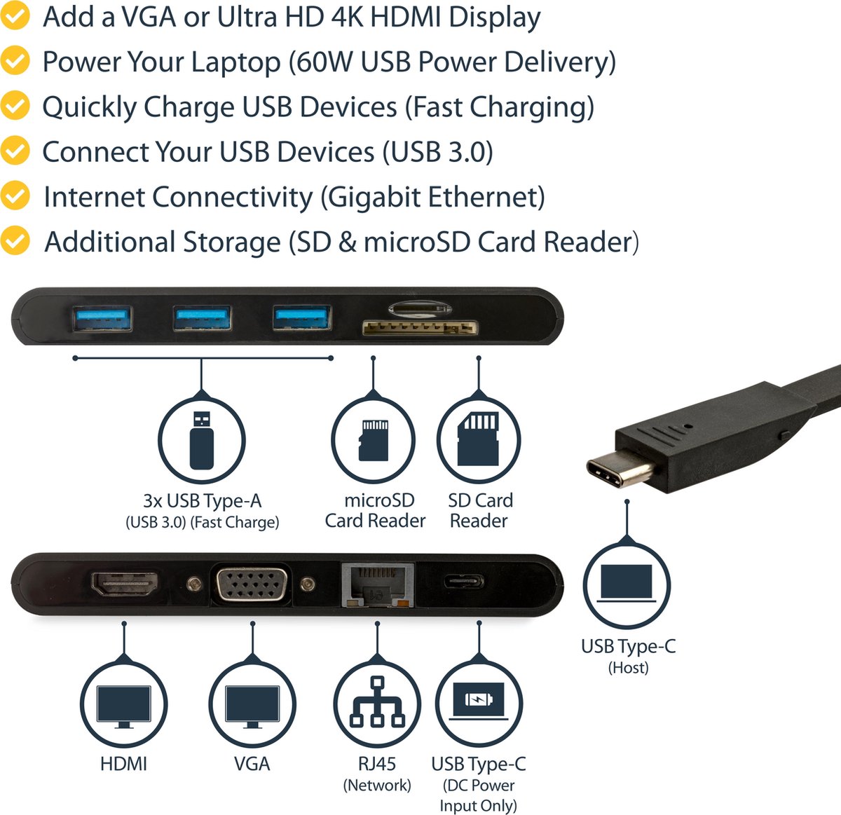 Dockstation startech dkt30chvscpd black 88 7 orig - StarTech.com Dkt30Chvscpd Black 88 G USB-C Dockingstation