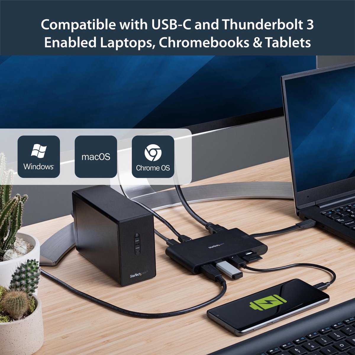 Dockstation startech dkt30chvscpd black 88 8 orig - StarTech.com Dkt30Chvscpd Black 88 G USB-C Dockingstation