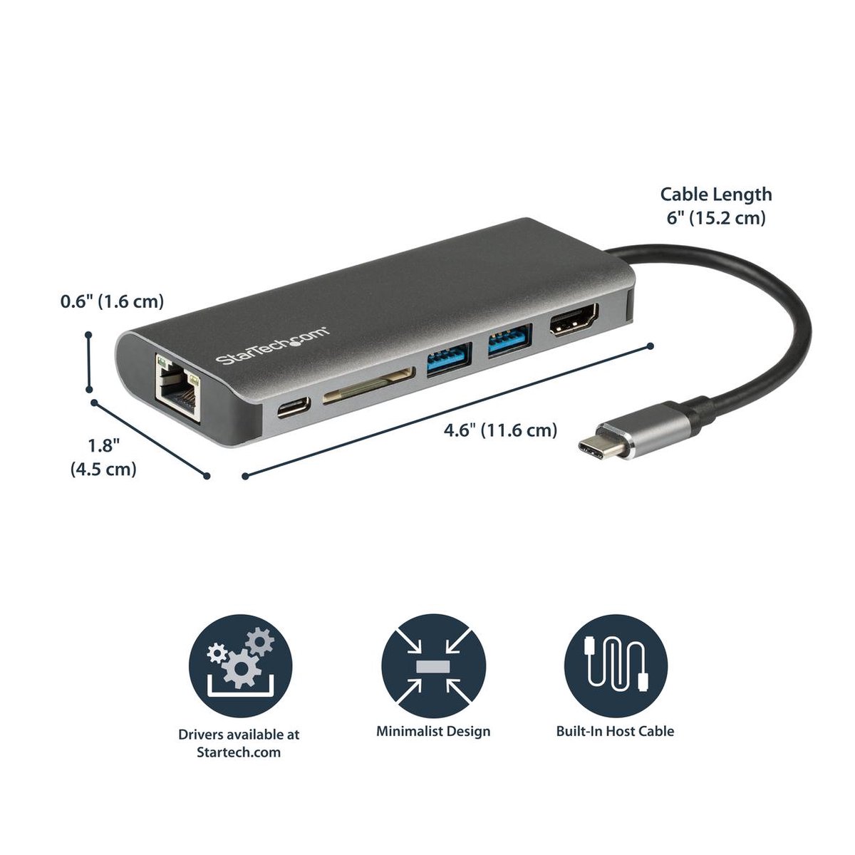 Dockstation startech dkt30csdhpd3 4k ultra 2 orig - StarTech.com Dkt30Csdhpd3 4K Ultra HD USB-C Dockingstation (grijs)
