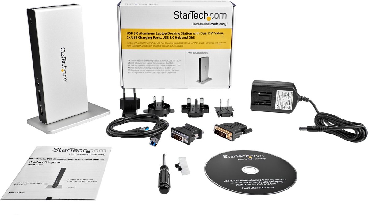 Dockstation startech usb3sdockdd silver 7 orig - StarTech.com Usb3Sdockdd USB-A Dockingstation (zwart)