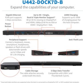 Eaton tripp lite u442 dock7d b noteb 4 orig - Eaton U442-DOCK7D-B USB-C Dockingstation (zwart)