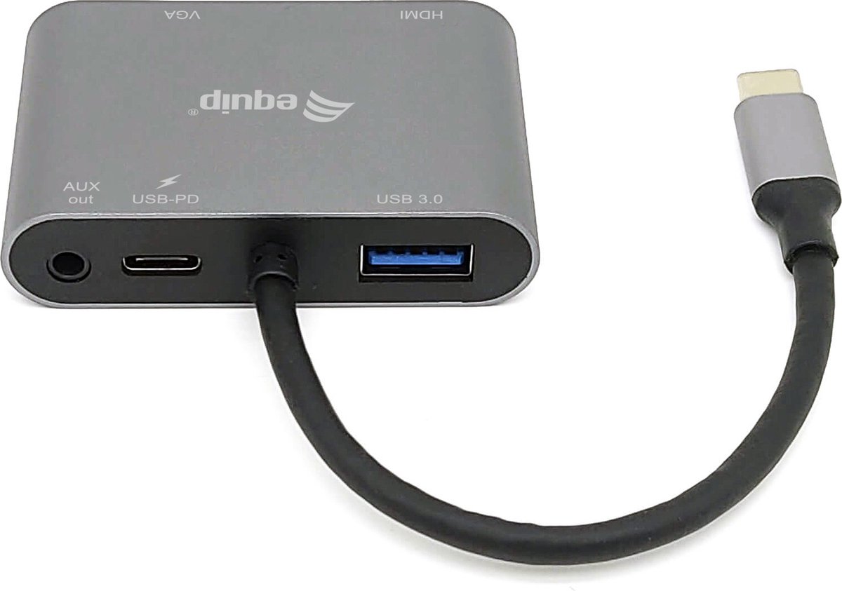 Equip 133483 notebook dock poortrepl 4 orig - Equip 133483 Notebook Dock USB-C Poortreplicator (zwart)