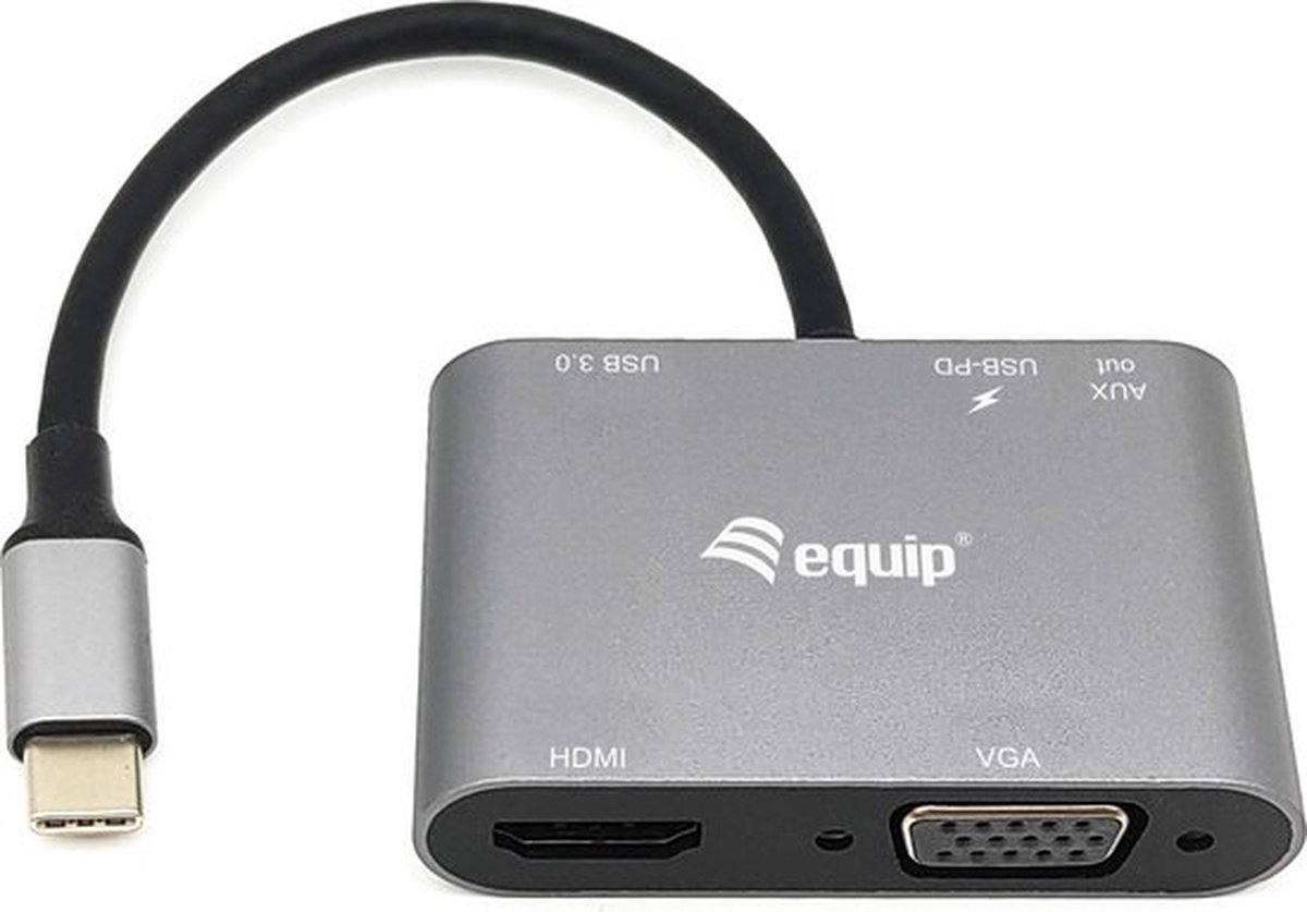Equip 133483 notebook dock poortrepl 6 orig - Equip 133483 Notebook Dock USB-C Poortreplicator (zwart)