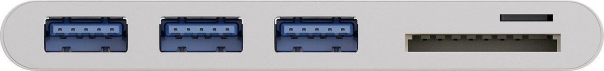 Goobay usb c hub met 3 poorten 3 orig - Goobay Multiport-Adapter Naar 3X USB-A En USB-C USB-hub (wit)