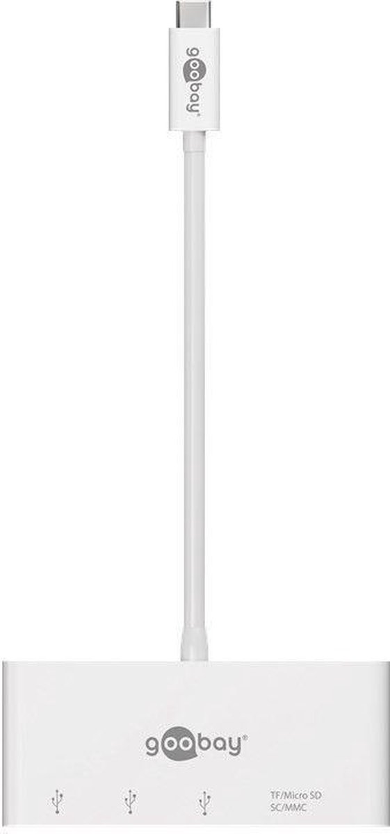 Goobay usb c hub met 3 poorten 4 orig - Goobay Multiport-Adapter Naar 3X USB-A En USB-C USB-hub (wit)