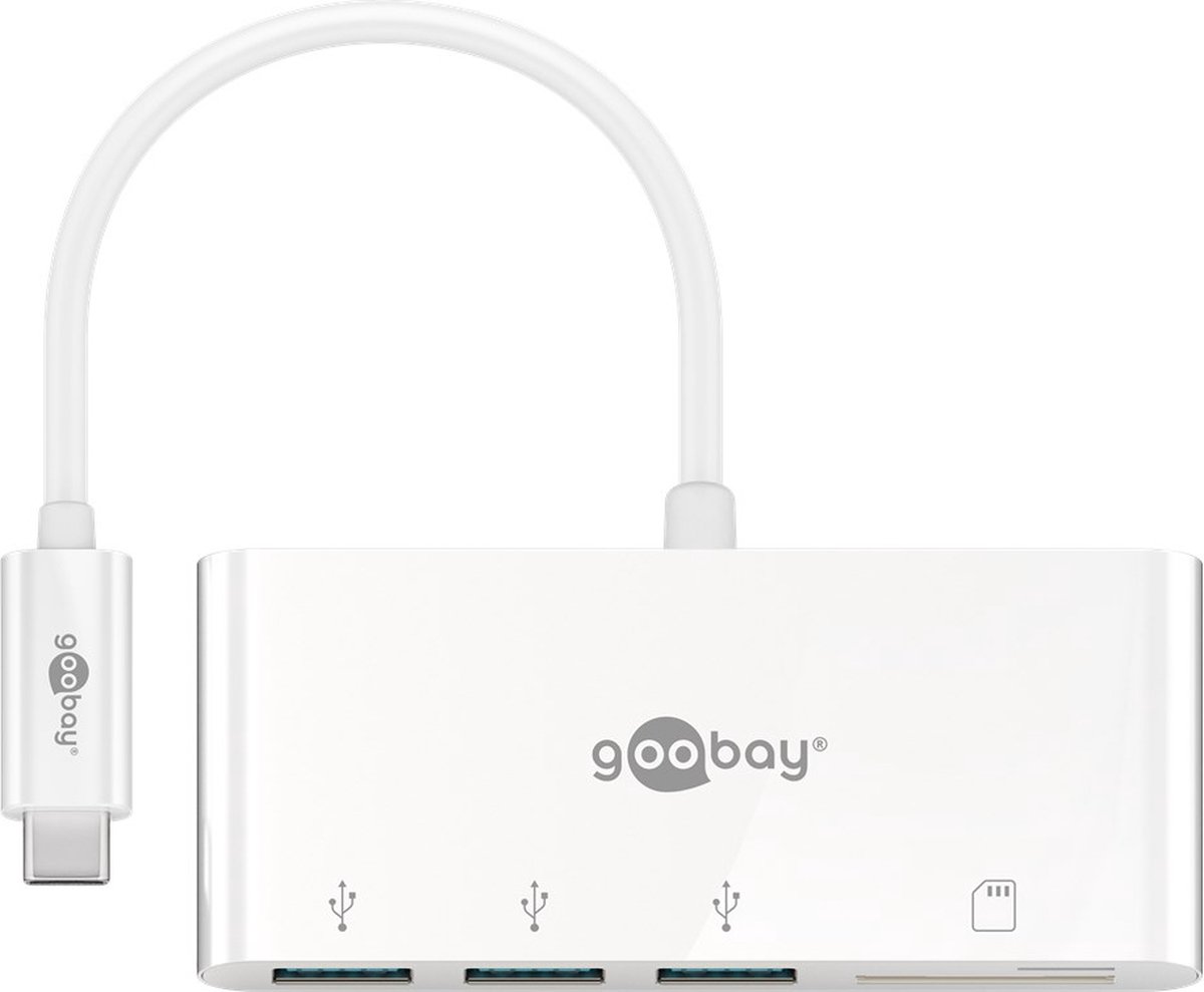 Goobay usb c hub met 3 poorten 7 orig - Goobay Multiport-Adapter Naar 3X USB-A En USB-C USB-hub (wit)
